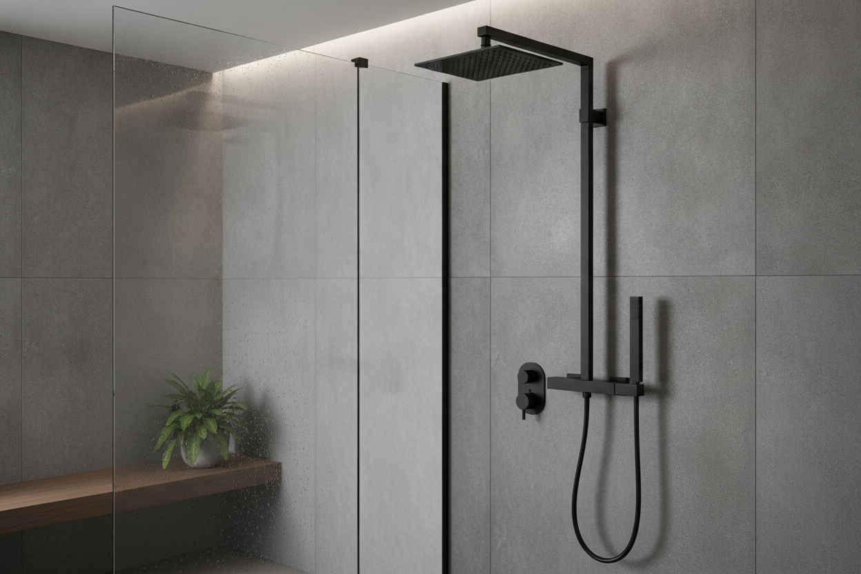 Opgrader dit badeværelse med et elegant Grohe brusesæt i sort
